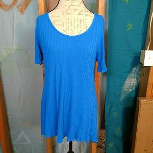 Blue ribbed perfect T